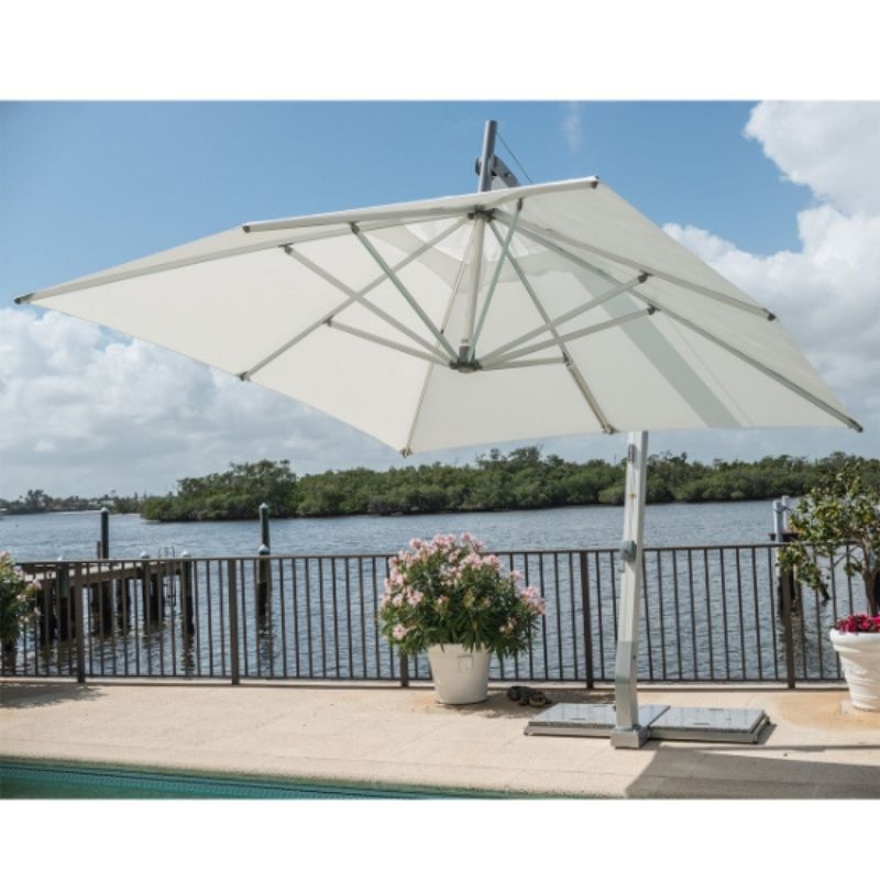 Bambrella Hurricane Aluminum Side Wind Rectangle 10' x 13' Cantilever Umbrella
