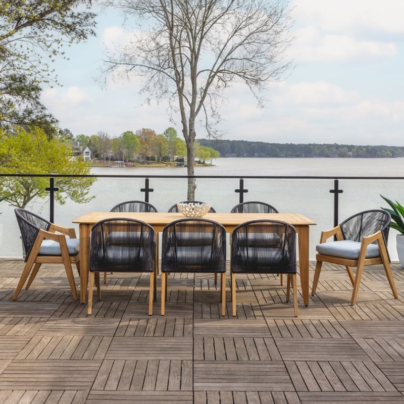 Lloyd Flanders Alpine Teak Dining Set for 8