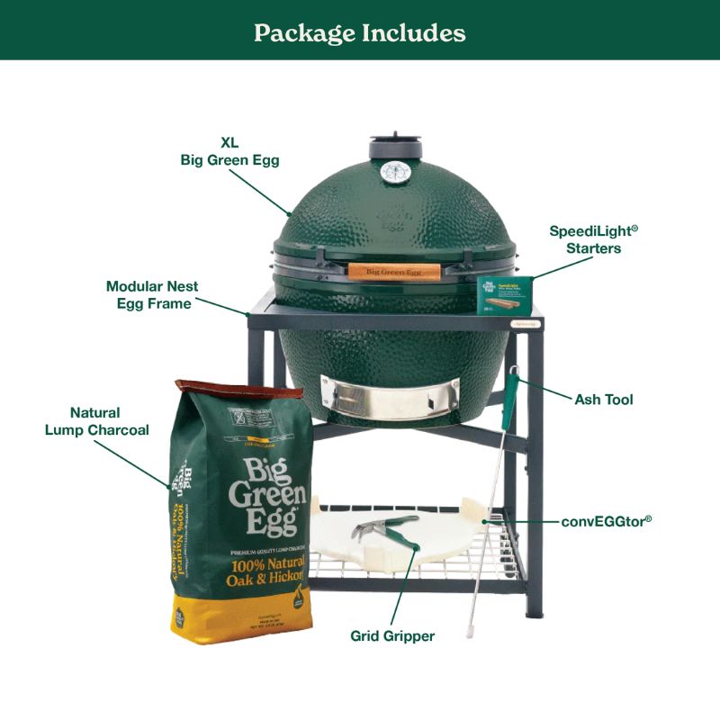 Large Big Green Egg in Modular Nest Package